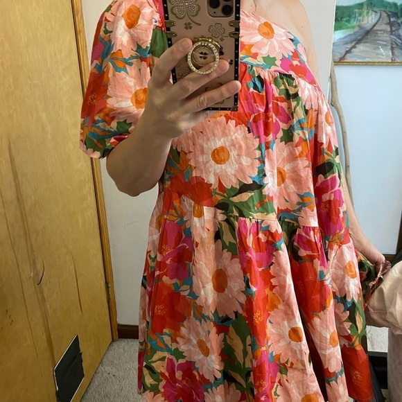 NWT Ebby and I Miabella Floral One Shoulder Mini Dress - Picture 3 of 11